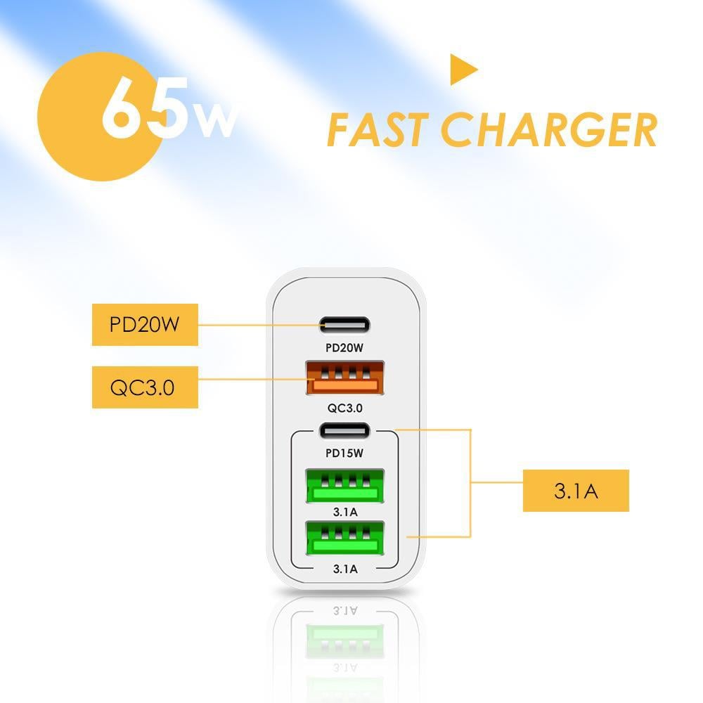 PowerNest – Fast 65W Wall Charger, Multiple Ports