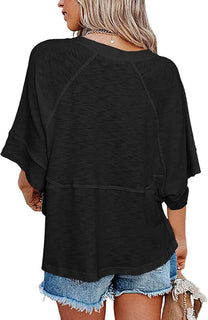 BellAura – Solid Color Bell Sleeve T-Shirt