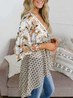 HOT SALE Women's Floral Kimono Ruffle Sleeve Tie Cardigans Flowy Boho Loose Cover Ups