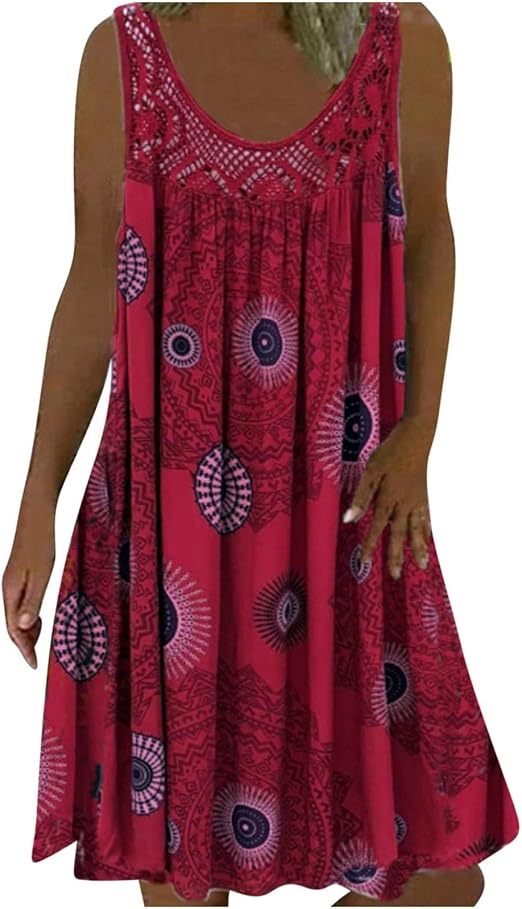 BreezeBloom – Sleeveless Summer Print Dress