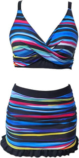 BeachFit – Striped Slimming Bikini Set