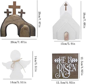FaithBloom – He Is Risen Easter Tier Tray Decor