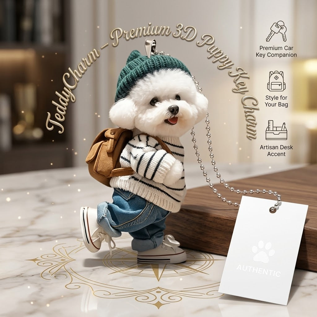 TeddyCharm – Premium 3D Puppy Key Charm
