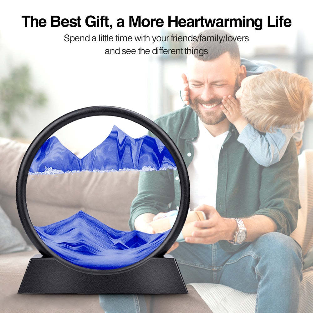 TranquilFlow – 3D Hourglass Sand Scene Gift