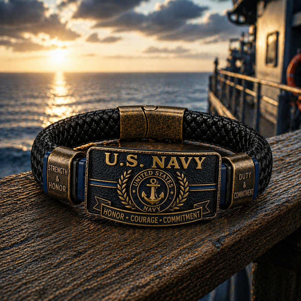 U.S. NAVY “Honor • Courage • Commitment” Bracelet