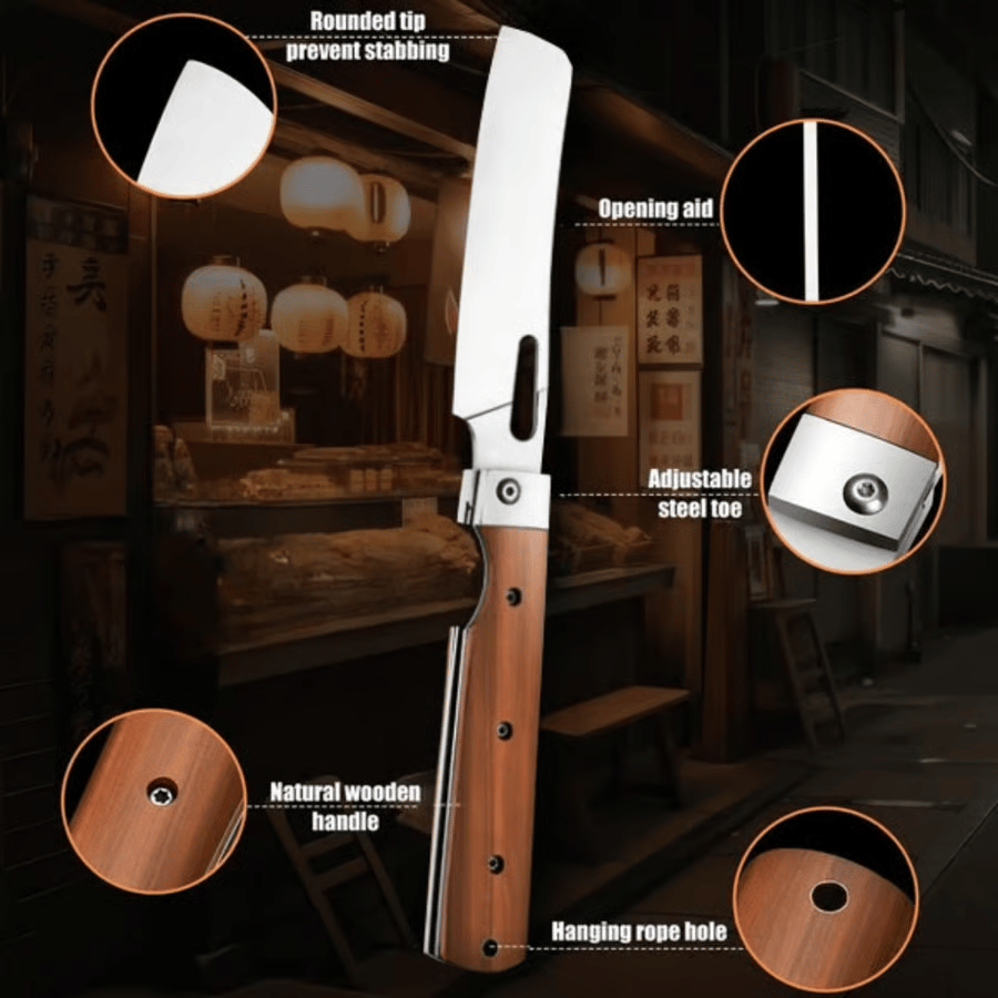 CocoSlice - Artisan Wood Handle Santoku Knife