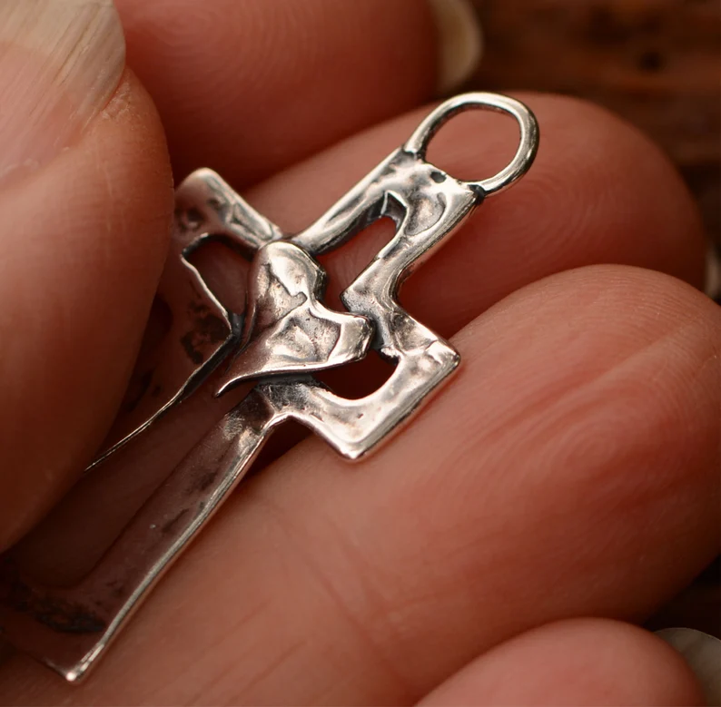 ✝️100% Handmade Silver Cross Healing Heart(𝐂𝐡𝐚𝐝 𝐒𝐦𝐢𝐭𝐡 𝐇𝐚𝐧𝐝𝐦𝐚𝐝𝐞®) - BUY 5 GET EXTRA 20% OFF