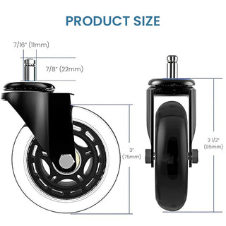 3 Inches Silent and Smooth Rolling Casters.