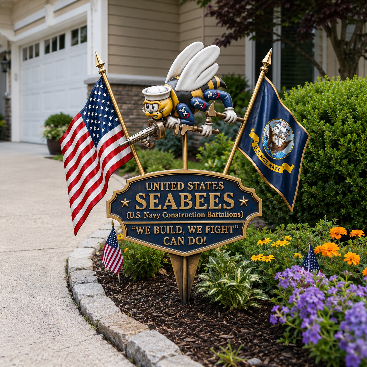 US Navy Seabees “Can Do!” Tribute Garden Stake