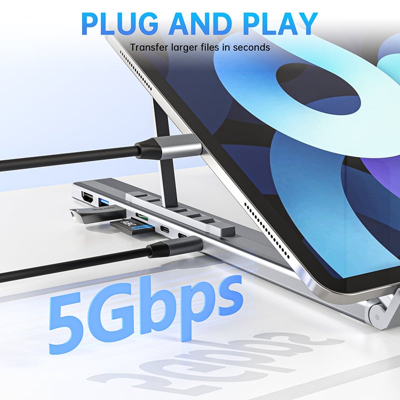 FlexPort – Foldable 8-in-1  USB-C Laptop Stand