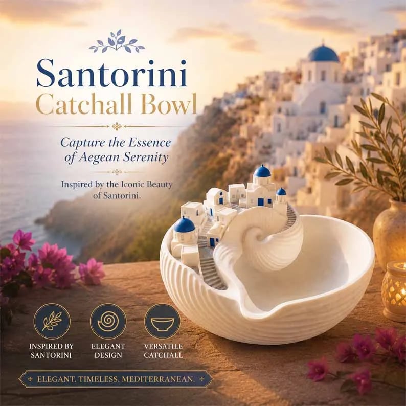 OceanVista – Santorini Decor Bowl