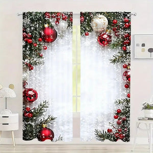 FestiveGleam - Christmas Ball Holiday Curtains