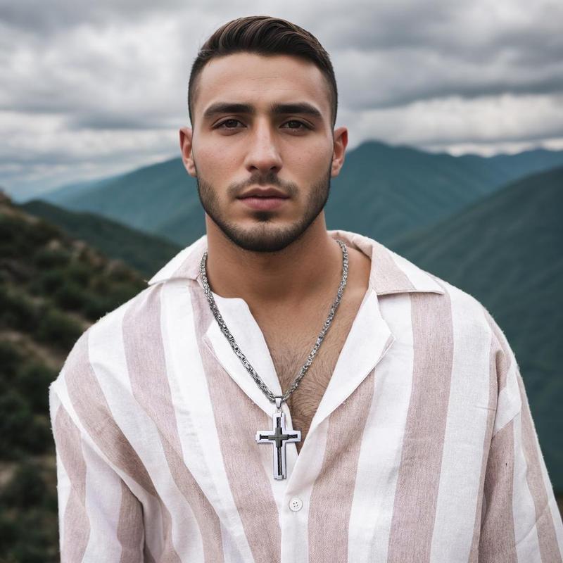 Blackstone Cross - Masculine Faith Necklace