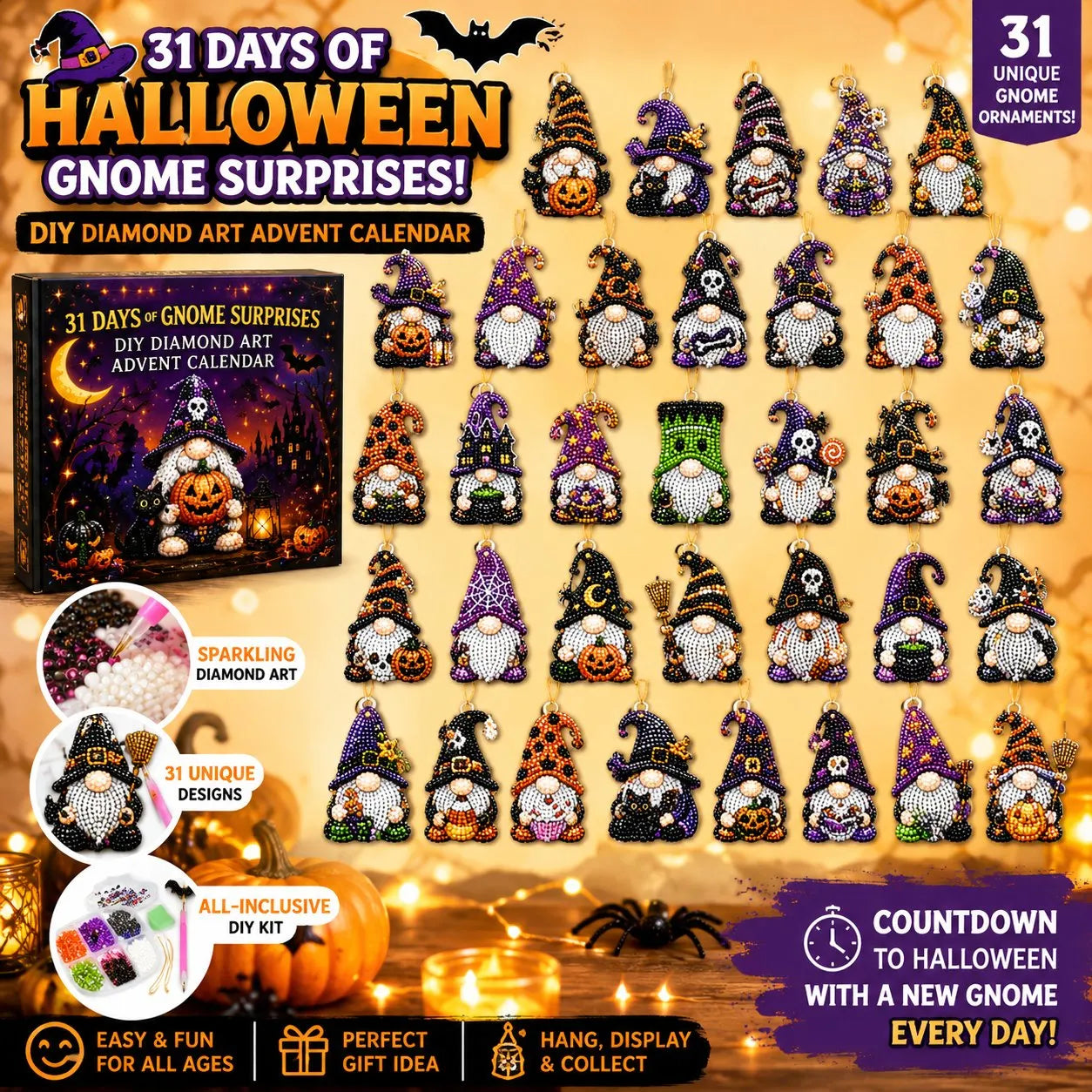 SpookySpark – Halloween Diamond Art Surprise Calendar