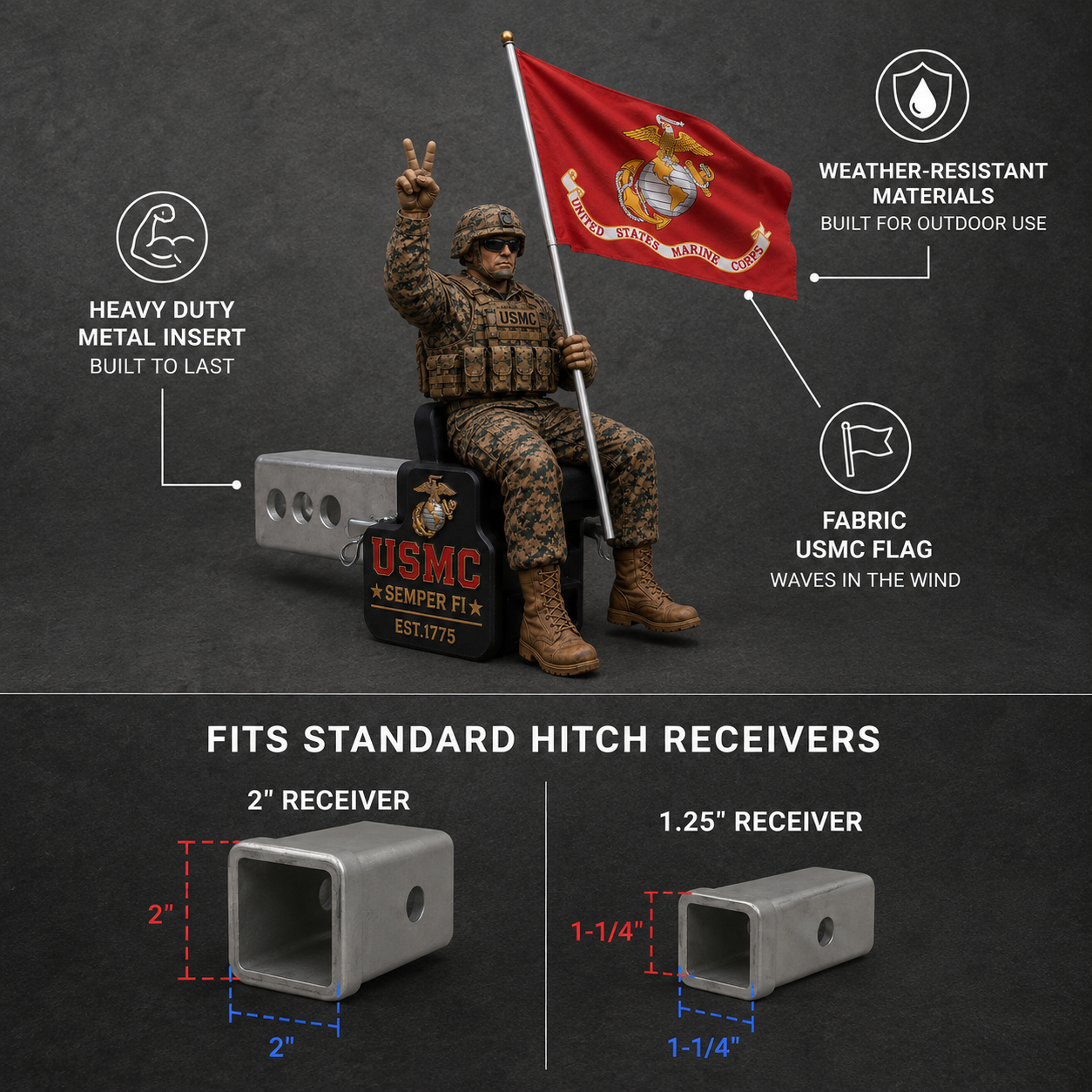 🏆Last Day Promo: 49% OFF - U.S. Marine Corps Semper Fi Trailer Hitch Cover