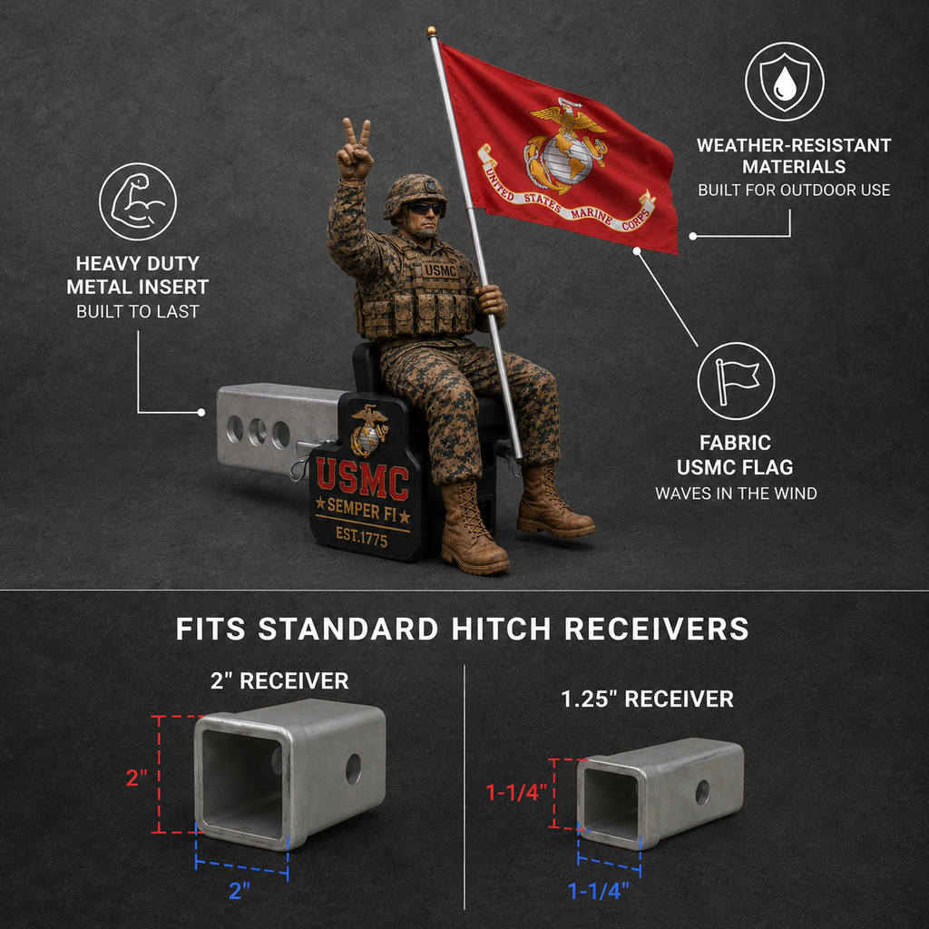 🏆Last Day Promo: 49% OFF - U.S. Marine Corps Semper Fi Trailer Hitch Cover