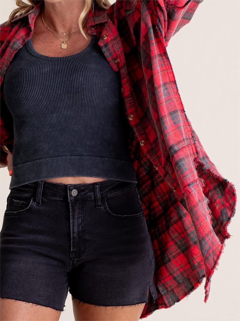 EdgeWash – Women’s Oversized Shirt Jacket with Pockets