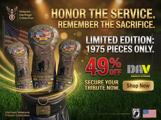🎖️ Last Day Promo: 49% OFF ⛳️Vietnam Veteran Tribute Elite Leather Golf Head Cover -1955-1975 Service Tribute✈️Buy 2 Free Shipping Today!