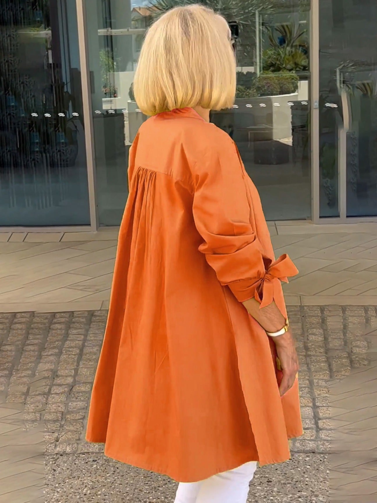 FlowLine – Women’s Long Cotton Swing Shirt Jacket