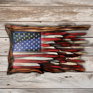 FreedomForge - Handcrafted Wooden American Flag