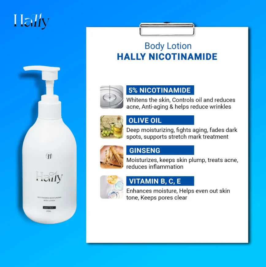 HallyGlow – Niacinamide Brightening Body Lotion