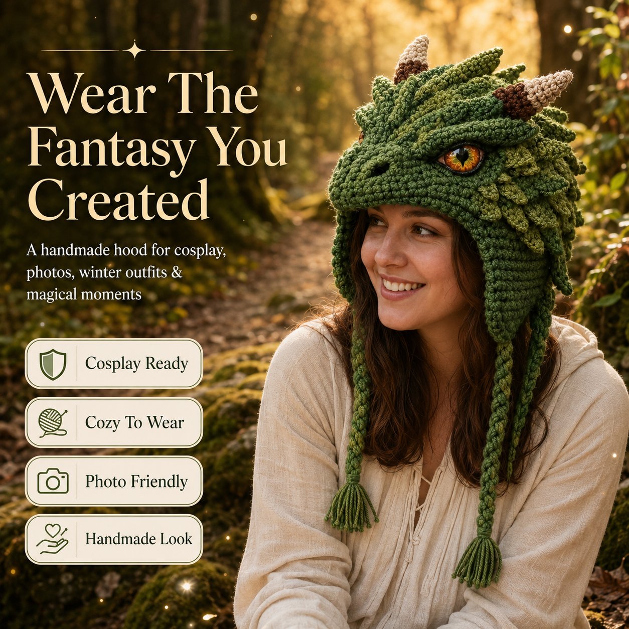 MystiKnit – Fantasy Hood Hat Crochet Kit