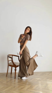 StrapLuxe – Women’s Solid Color Strappy Trousers