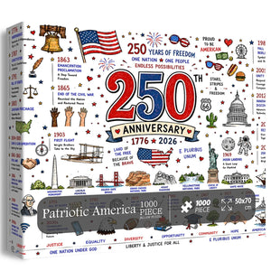 🧩 Patriotic America Jigsaw Puzzle 1000 Pieces🎁Buy 2 Free Shipping