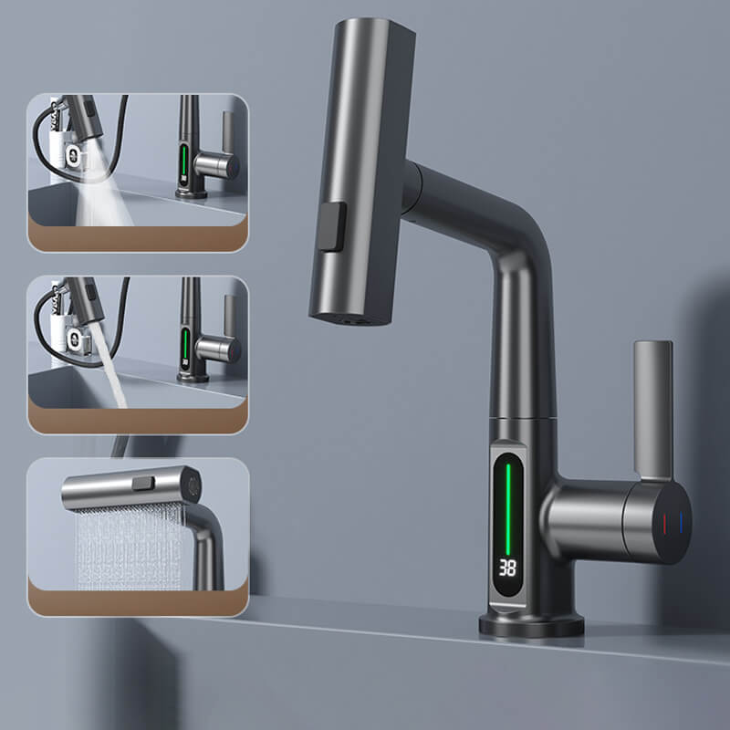 AuraStream – Pulling & Lifting Digital Display Faucet