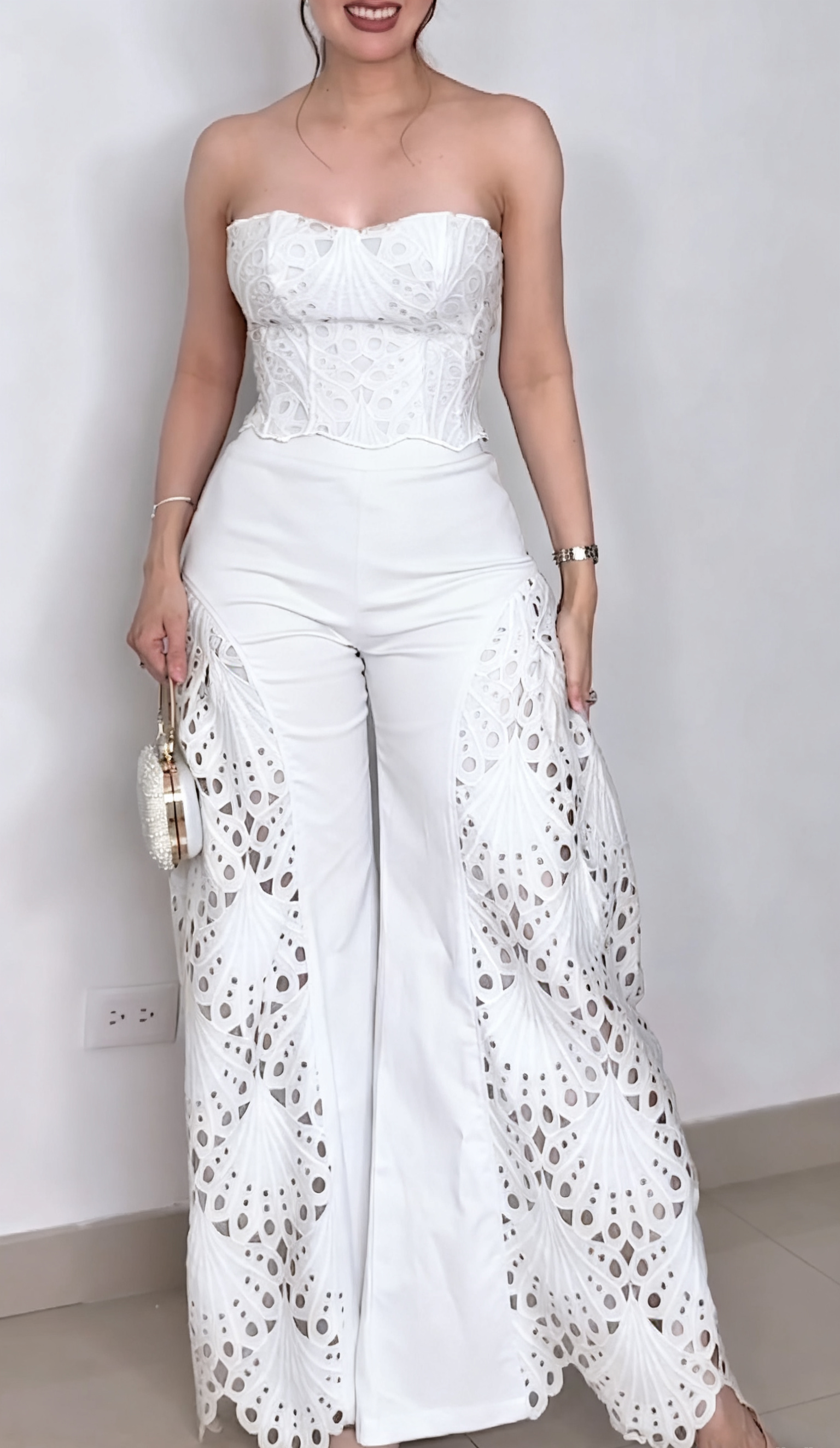 BellaVogue – Women’s Strapless Top & Pants Set