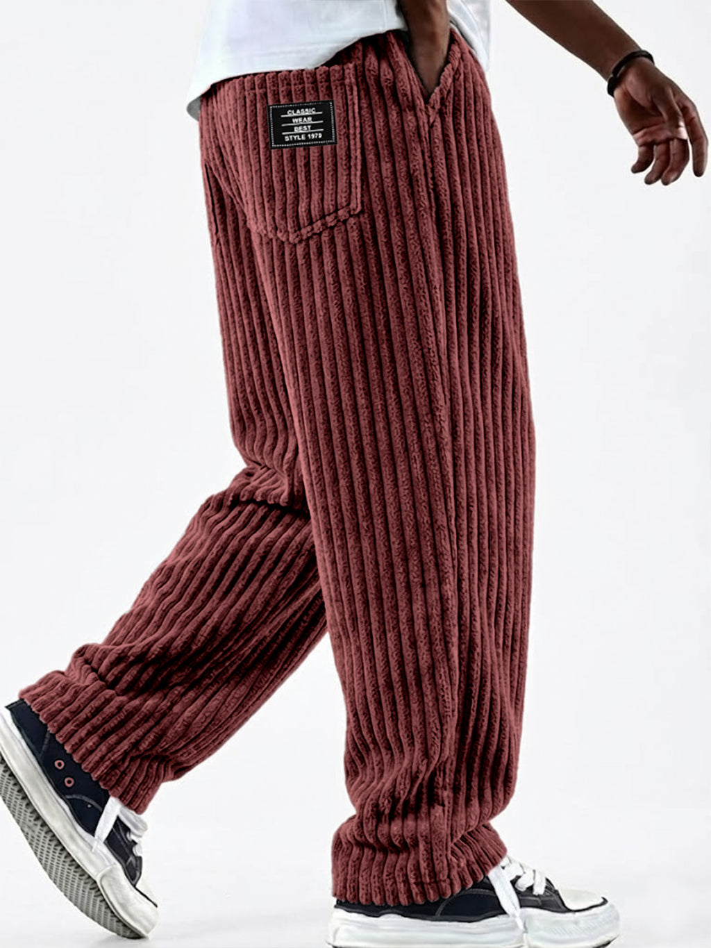 ClassicWeave – Comfortable Wide Striped Corduroy Pants