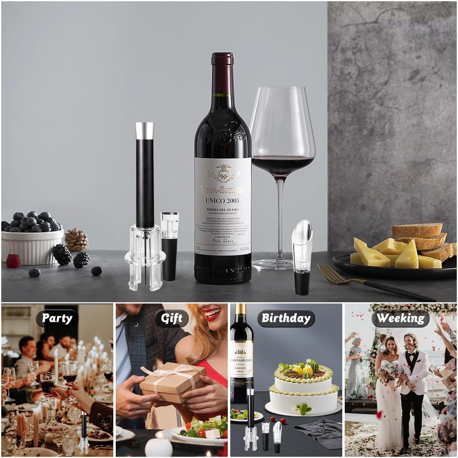 AirSpiral – Premium Air Pump Wine Bottle Set