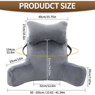 Reading Pillow, Cuddle Cushion with Detachable Neck Roll & Higher Support Arm, Backrest Support Pillow Lumbar Cushion Sofa Back Support Chair Bed Rest for Reading Relaxing Watching TV, XL - 2