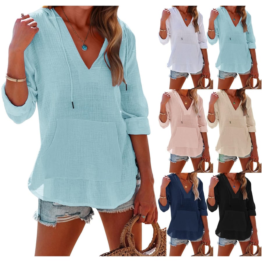 WaveLuxe - Oversized Hooded Cover Up Shirt