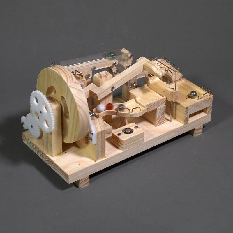 DIY Mortise and Tenon Wooden Marble Run Building Block Toy, Mechanical Model, Educational and Creative Assembly, Handmade Wooden Craft, Home Decoration, and Educational Gift