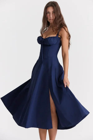 LA VIERA - Corset Lace-Up Summer Dress