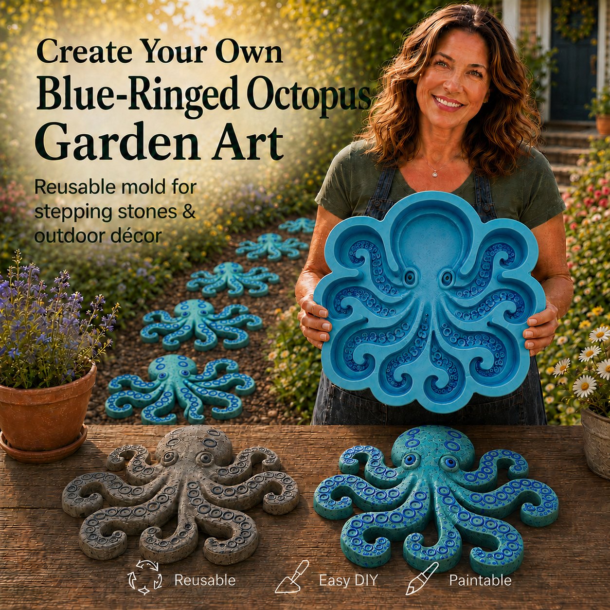 OceanCore – Reusable Coastal Garden Stepping Stone Mold
