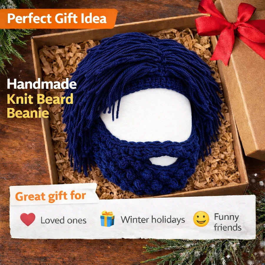 BeardBoss – Knitted Beard Beanie with Hair Wig