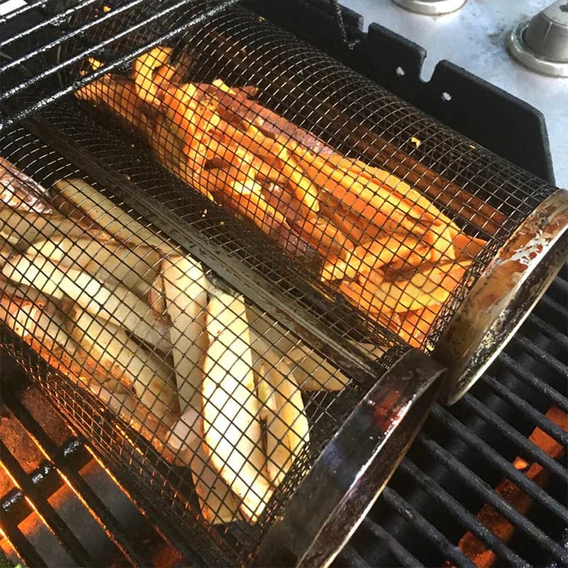 FlipGrill – Rolling BBQ Grill Basket