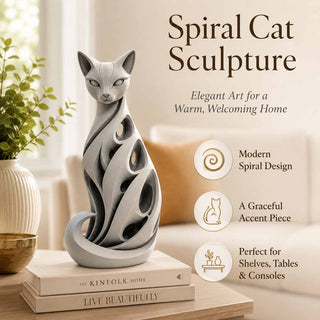 SpiralPurr – Modern Spiral Cat Decorative Sculpture