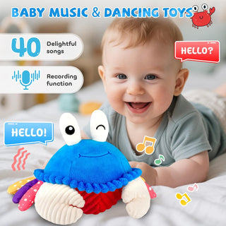 Musical Crab Plush Toy - 48 Songs & Repeat What You Say - Crawling Musical Dancing Walking Bouncing Moving Bouncing Talking Learning Crab