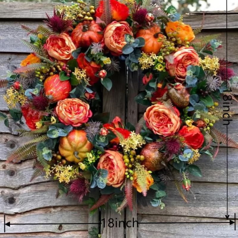 DoorDelight - Enchanting Peony & Pumpkin Wreath