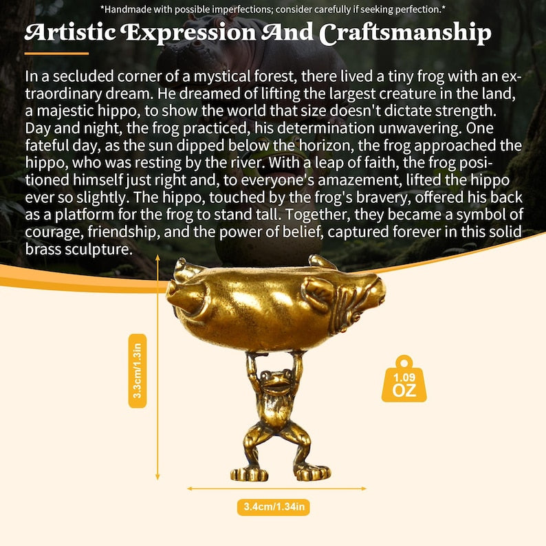 CourageCraft – Reversible Frog & Hippo Brass Figurine