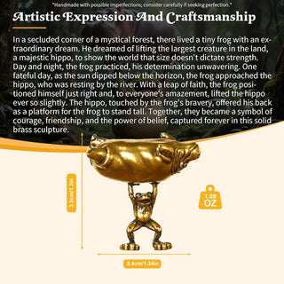 CourageCraft – Reversible Frog & Hippo Brass Figurine