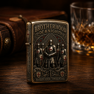 KnightFlame – Premium Medieval Brotherhood Windproof Lighter
