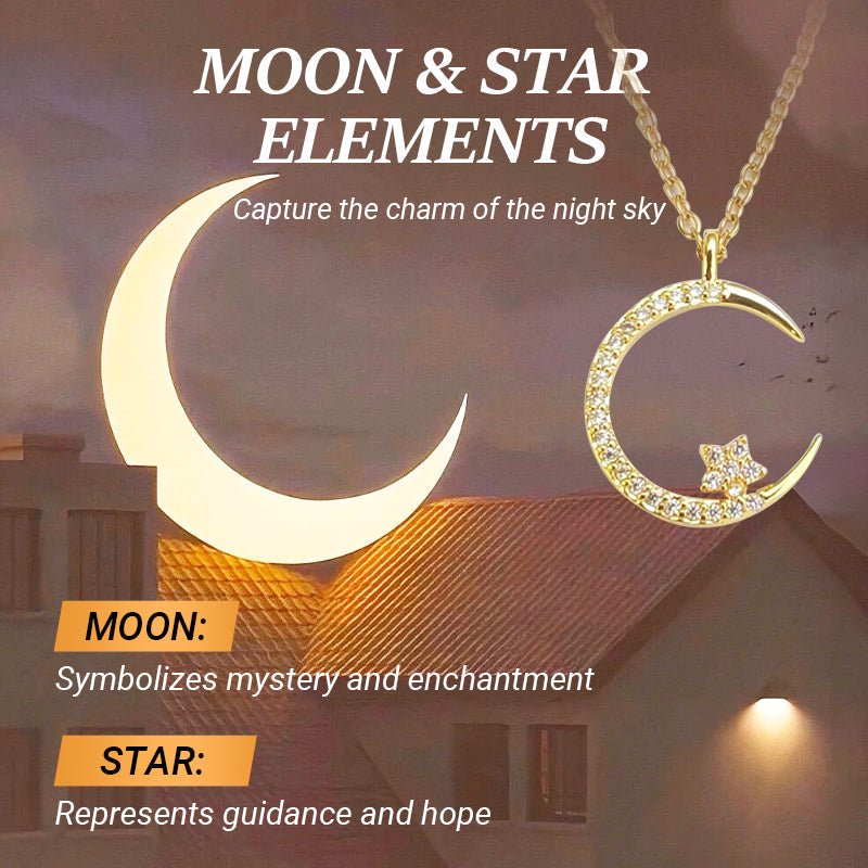 LunaGlow – Bright Night Moon & Star Necklace
