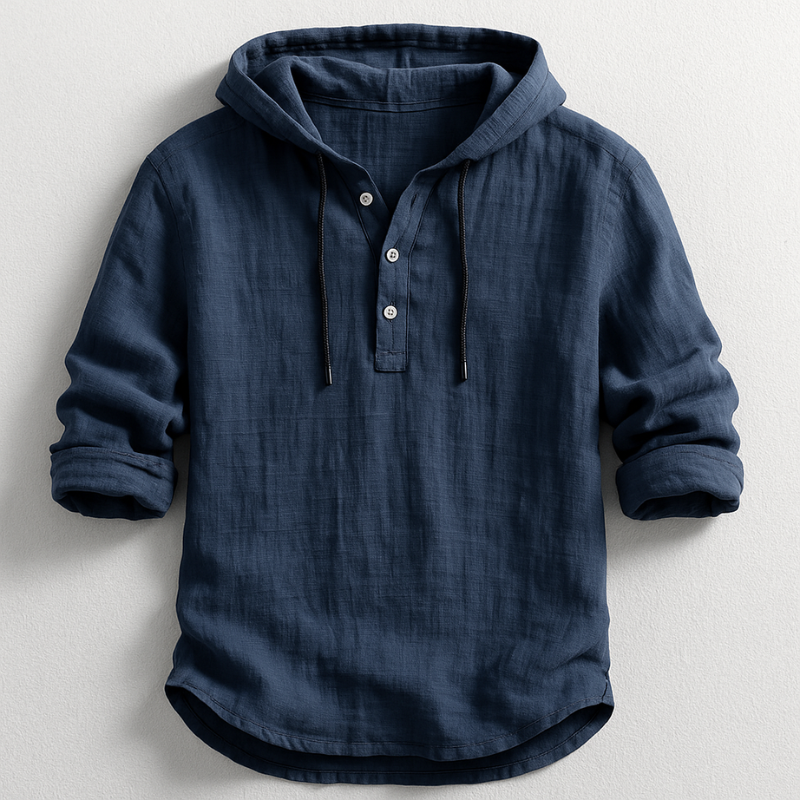 Coastline - Cotton-Linen Relaxed Fit Hoodie