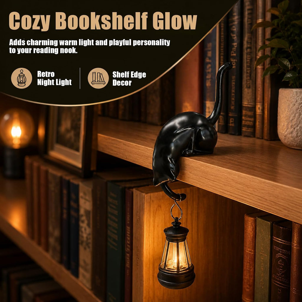 WhiskerGlow – Warm LED Cat Shelf Night Light