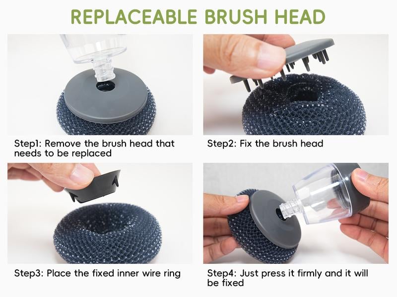 CleanGrip – Comfort Grip Soap-Dispensing Kitchen Scrub