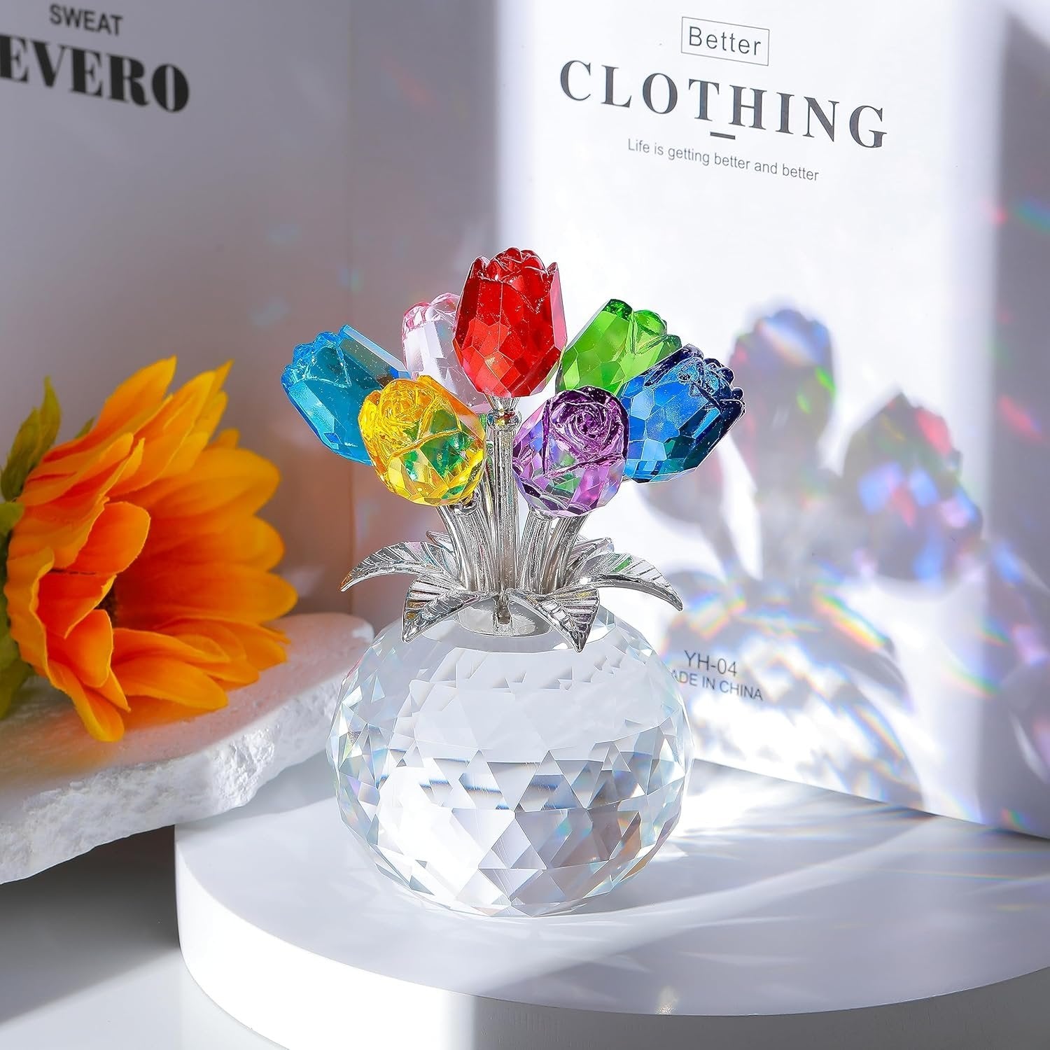 PureBloom – Elegant Glass Rose Decorative Keepsake